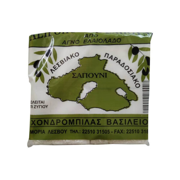 Παραδοσιακό Σαπούνι Ελαιολάδου, Λευκό, Λεσβιακή Γη, συσκευασία 4Χ250γρ