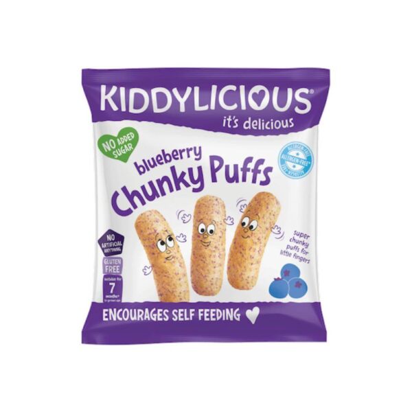 Blueberry Chunky Puffs, Σνακ Καλαμποκιού Μύρτιλο από τον 7ο μήνα, Kiddylicious, 12γρ