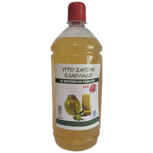 Υγρό Σαπούνι Ελαιολάδου για χέρια και σώμα, Ρόδι, Λεσβιακή Γη, 1L