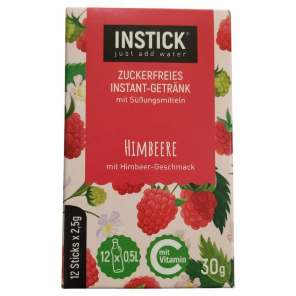 Χυμός σε Σκόνη INSTICK, Raspberry, 12 sticks x 2.5γρ