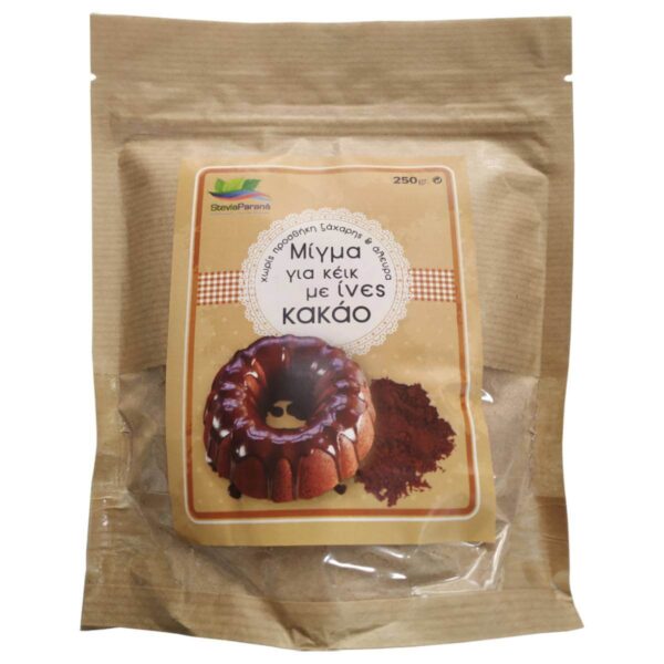 Μείγμα για κέικ με ίνες Κακάο, Χωρίς Ζάχαρη, SteviaParana, 250γρ