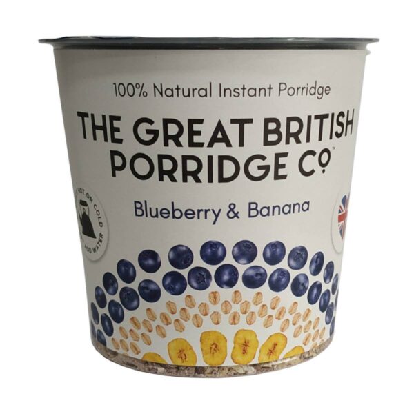 Νιφάδες βρώμης με γεύση Μύρτιλο και Μπανάνα (Porridge), The Great British Porridge Co, 60γρ