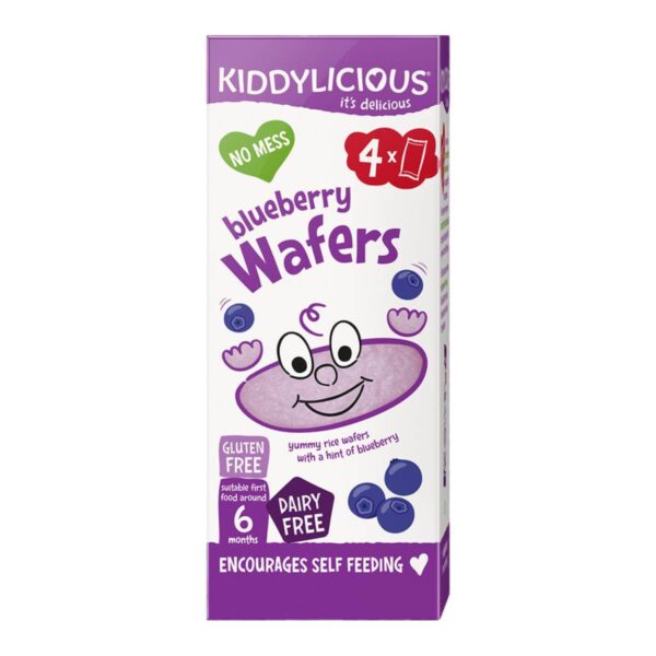 Blueberry Wafers, Ρυζογκοφρέτα Μύρτιλο από τον 6ο μήνα, Kiddylicious, 16γρ