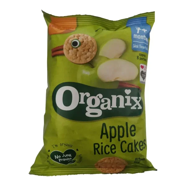 Apple Rice Cakes, Ρυζογκοφρέτα με γεύση μήλου από τον 7ο μήνα, Bio, Organix, 50γρ