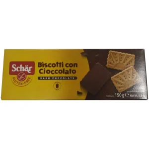 Μπισκότα βουτύρου με επικάλυψη μαύρης σοκολάτας, Χωρίς Γλουτένη, Schar, 150γρ