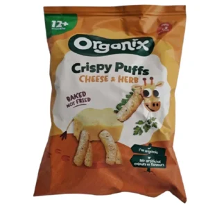 Cheese and Herb Puffs, Σνακ καλαμποκιού με Τυρί και Μυρωδικά από τον 10ο μήνα, Bio, Organix, 15γρ