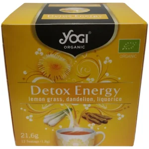 Yogi Tea Detox Energy, Τσάι με Λεμονόχορτο Πικραλίδα Γλυκόριζα, Bio, 12 φακελάκια