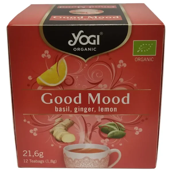 Good Mood Yogi Tea, Τσάι με Βασιλικό Τζίντζερ Λεμόνι, Bio, 12 φακελάκια