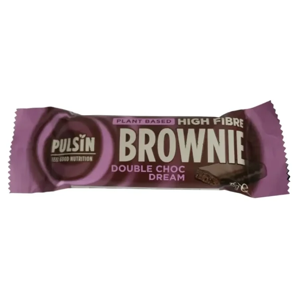 Μπάρα Μπράουνι με διπλή σοκολάτα, Χωρίς Ζάχαρη, Pulsin, 35γρ