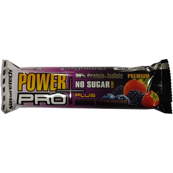 Μπάρα πρωτεΐνης Φρούτα του Δάσους, Χωρίς Ζάχαρη, Power Pro Plus, 80γρ