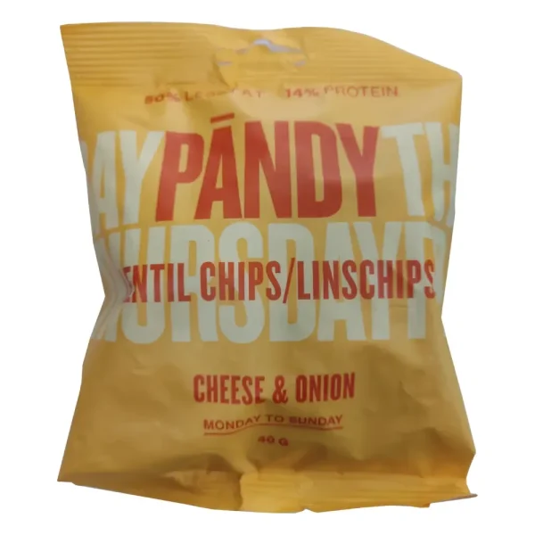 Πρωτεϊνικά Chips Φακής με Τυρί και Κρεμμύδι, Pandy, 40γρ