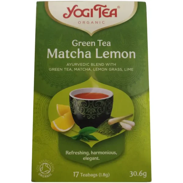 Yogi Tea Green Tea Matcha Lemon, Πράσινο Τσάι με μάτσα λεμονόχορτο λάιμ, Bio, 17 φακελάκια