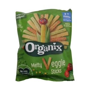 Melty Veggie Sticks, Στικς καλαμποκιού με λαχανικά από τον 7ο μήνα, Bio, Organix, 15γρ