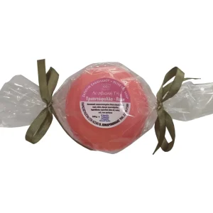 Παραδοσιακό Σαπούνι Ελαιολάδου με Άρωμα Τριαντάφυλλο στρογγυλό, Λεσβιακή Γη, 100γρ