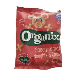 Saucy Tomato Noughts and Crosses, Σνακ καλαμποκιού με ντομάτα από τον 10ο μήνα, Bio, Organix, 15γρ