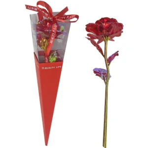 Τριαντάφυλλο κόκκινο ιριδίζον σε συσκευασία δώρου 40cm