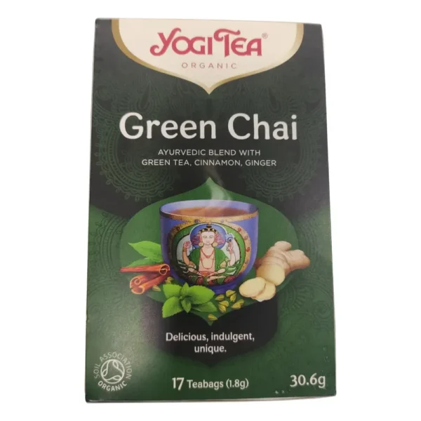Yogi Tea Green Chai, Πράσινο Τσάι με κανέλα & Τζίντζερ, Bio, 17 φακελάκια