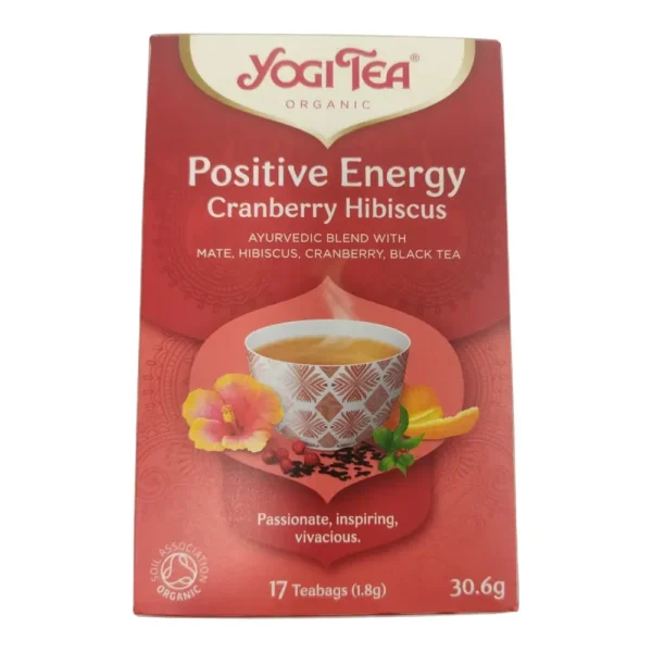 Yogi Tea Positive Energy, Μαύρο Τσάι με ιβίσκο & Cranberry, Bio, 17 φακελάκια