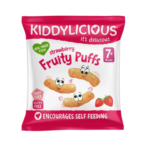 Strawberry Chunky Puffs, Σνακ Καλαμποκιού Φράουλα από τον 7ο μήνα, Kiddylicious, 12γρ