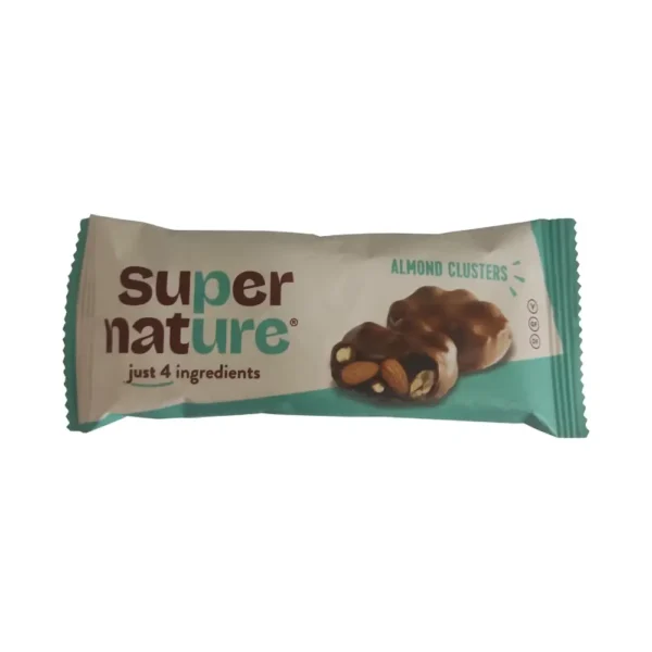 Σοκολατάκια (βραχάκια) με γέμιση αμύγδαλο και επικάλυψη σοκολάτας, Χωρίς Ζάχαρη, Super nature, 34γρ