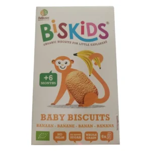 Παιδικά Μπισκότα ολικής άλεσης με χυμό μπανάνα, Bio, BisKids, 6+ μηνών, 120γρ