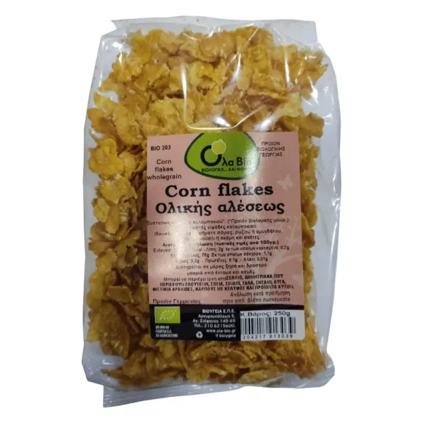 Corn Flakes Ολικής Άλεσης, Χωρίς Ζάχαρη, Όλα Bio, Bio, 250γρ