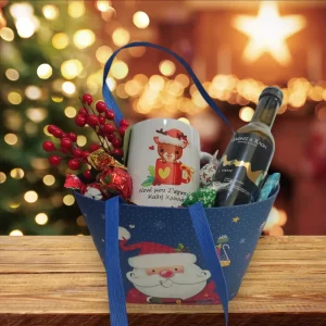 Χριστουγεννιάτικη μπλέ σύνθεση Νονός