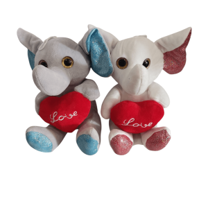 Λούτρινο ελεφαντάκι με καρδιά, 20cm, ToyMarkt