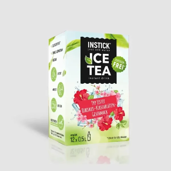 Χυμός σε Σκόνη INSTICK, ICE TEA Hibiscus & Cherry Blossom, 12 sticks x 3γρ