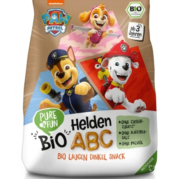 Σνακ ντίνκελ, Paw Patrol, ABC, Bio, Pure & Fun, 80γρ