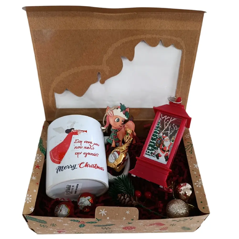 Χριστουγεννιάτικη σύνθεση "κουτί για την νονά"