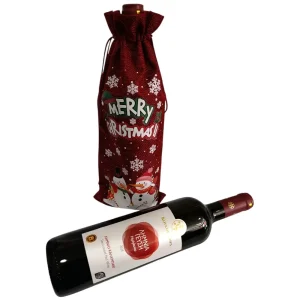 Κρασί (Οίνος) Λήμνου, Ερυθρό Ημίγλυκο, Λημνιά Γεύση, Κουκουλήθρα, Καλαμπάκι, 12% vol, 750ml σε Χριστουγεννιάτικη Συσκευασία Πουγκί