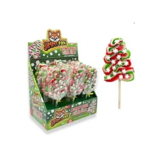 Γλειφιτζούρι τρισδιάστατο, Χριστουγεννιάτικο δέντρο με χιονονιφάδες, φράουλα, Jimmy Fox, 50γρ