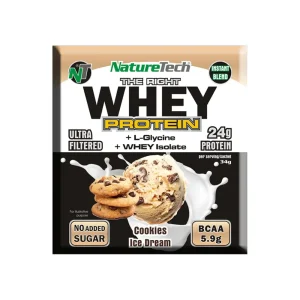 Πρωτεΐνη Ορού Γάλακτος με Γεύση Cookies Ice Cream, NatureTech The Right Whey, 34gr