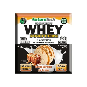 Πρωτεΐνη Ορού Γάλακτος με Γεύση Salted Caramel Ice Dream, NatureTech The Right Whey, 34gr