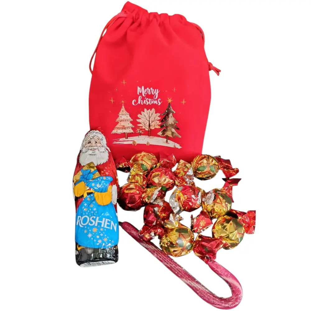 Σετ δώρου με κεράσματα, κόκκινο πουγκί