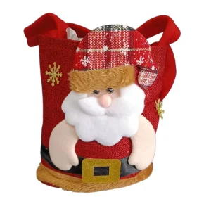 Σετ δώρου με κεράσματα, υφασμάτινη τσάντα Άγιος Βασίλης