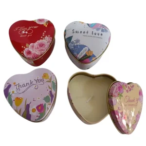 Κερί αρωματικό καρδιά σε μεταλλικό κουτί με καπάκι