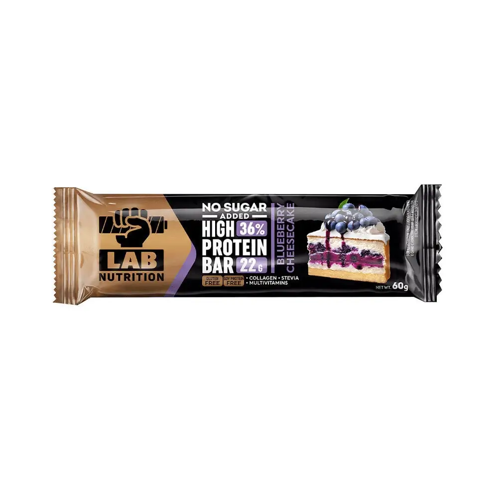 Μπάρα Πρωτεΐνης blueberry cheesecake, Χωρίς Ζάχαρη, Lab Nutrition, 60γρ