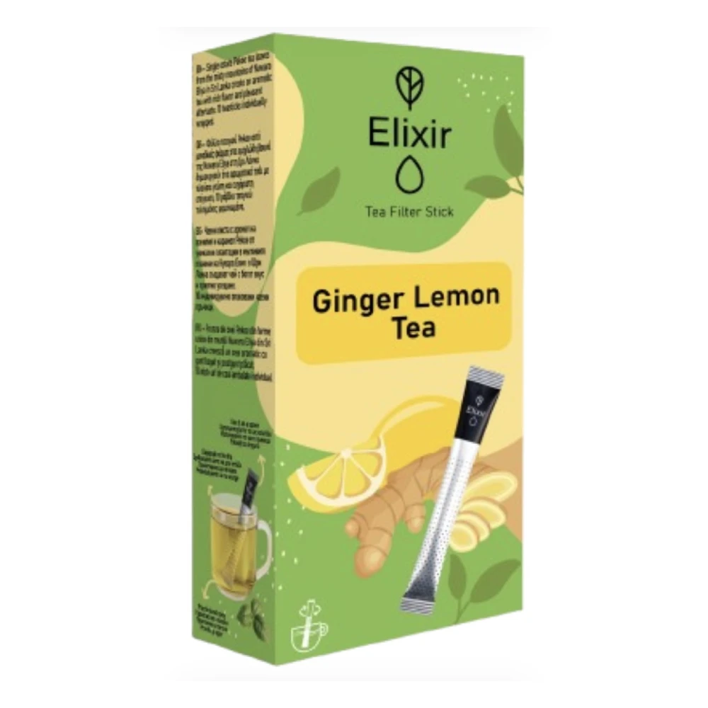 Ginger Lemon Tea, Sticks, Elixir, 10 τεμ