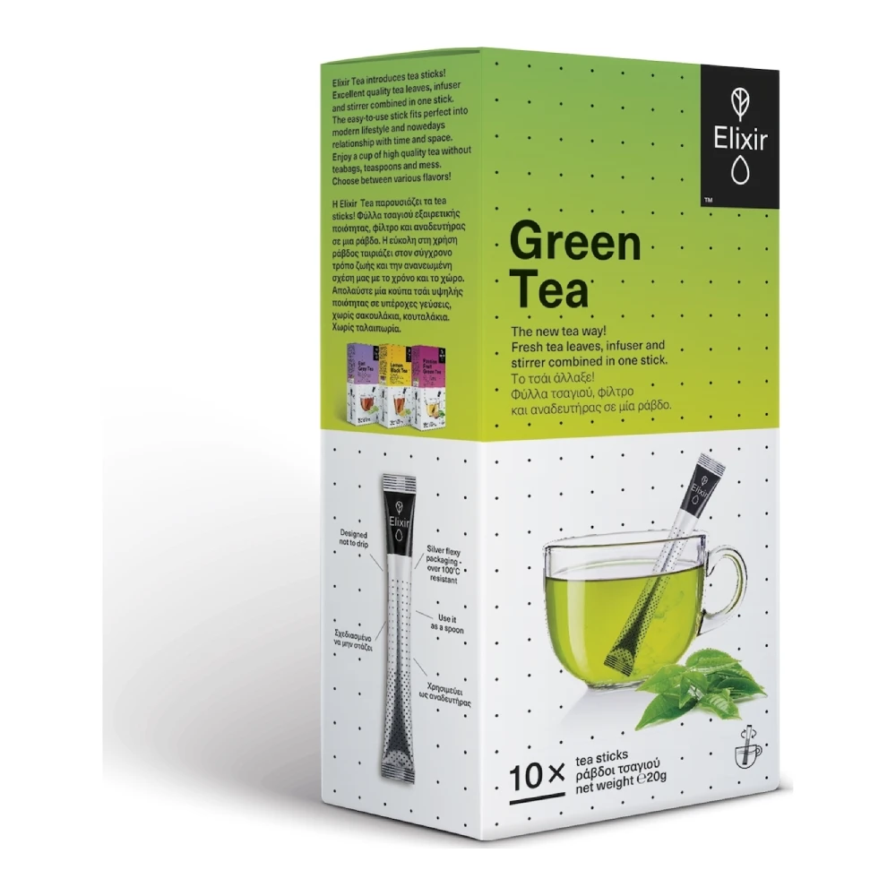 Green Tea, Sticks, Elixir, 10 τεμ