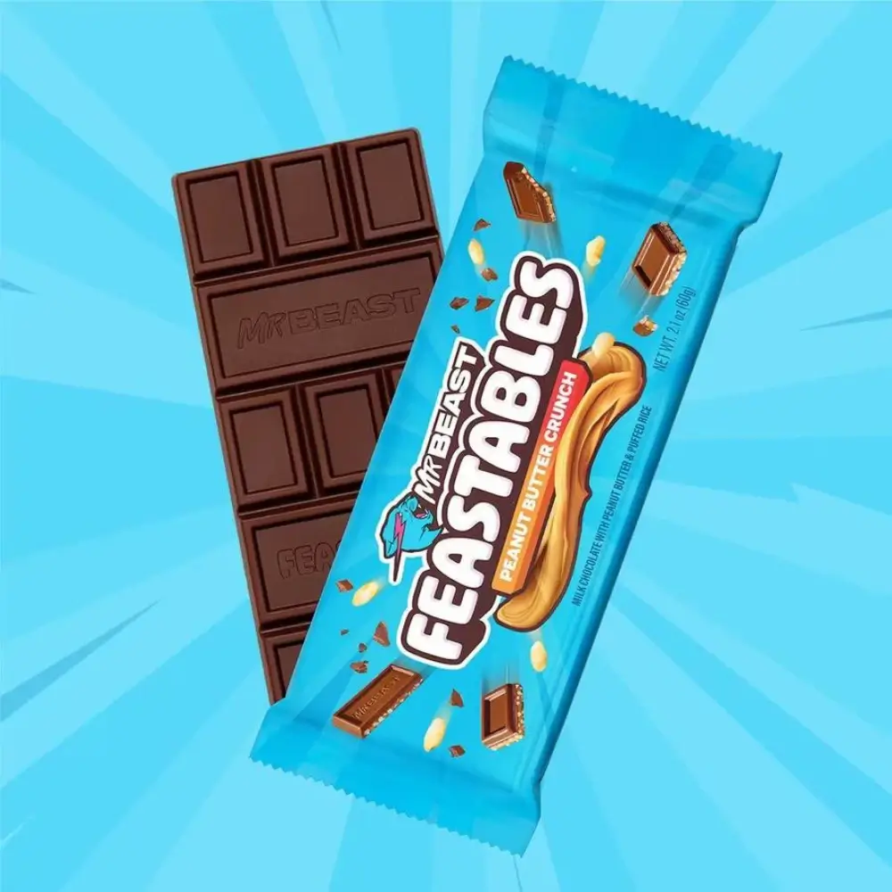 Σοκολάτα peanut butter crunch, Mr Beast, Feastables, 60γρ